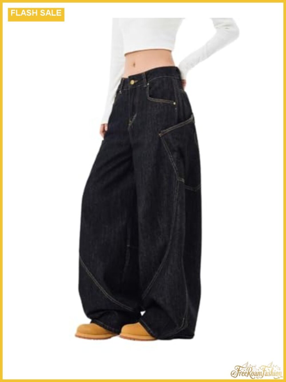 High Waist Wide Leg Baggy Jeans Women Y2K Barrel Pants Oversized Grunge Denim